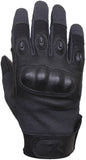 Black - Carbon Fiber Hard Knuckle Gloves Tactical Cut & Fire Resistant Full Finger