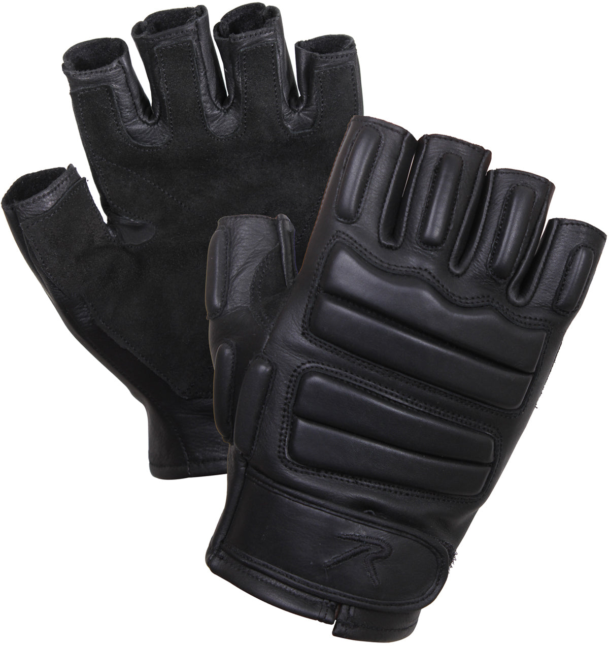 Fingerless Leather Tactical Black Gloves