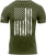 Olive Drab Distressed US Flag Athletic Fit T-Shirt