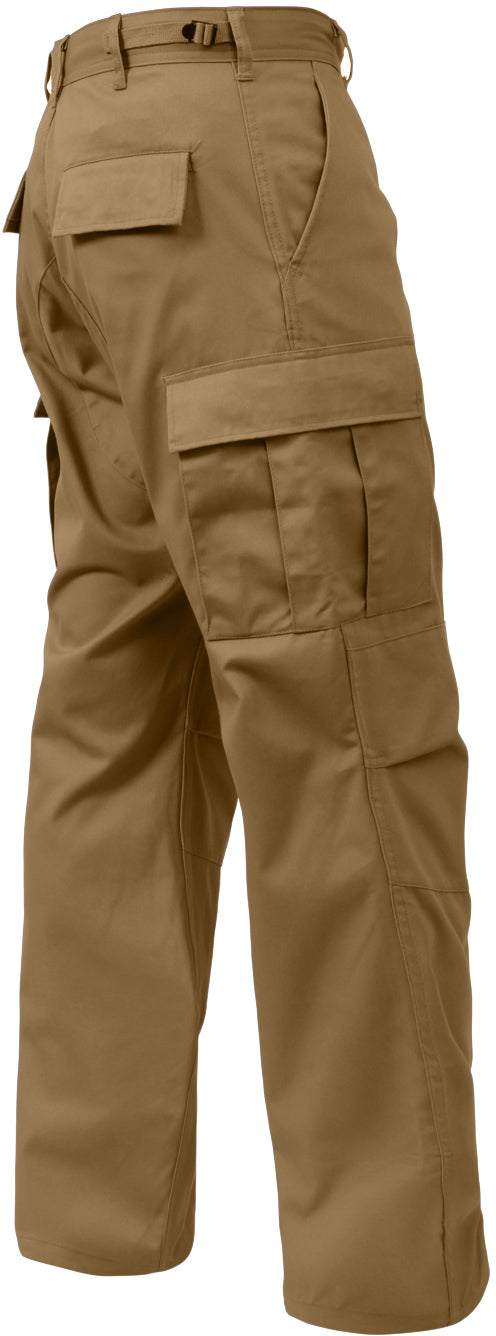 Coyote Brown - Tactical BDU Pants Cargo Fatigues - Poly/Cotton - Zipper Fly - Relaxed Fit