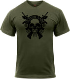 Olive Drab - Molon Labe Skull T-Shirt