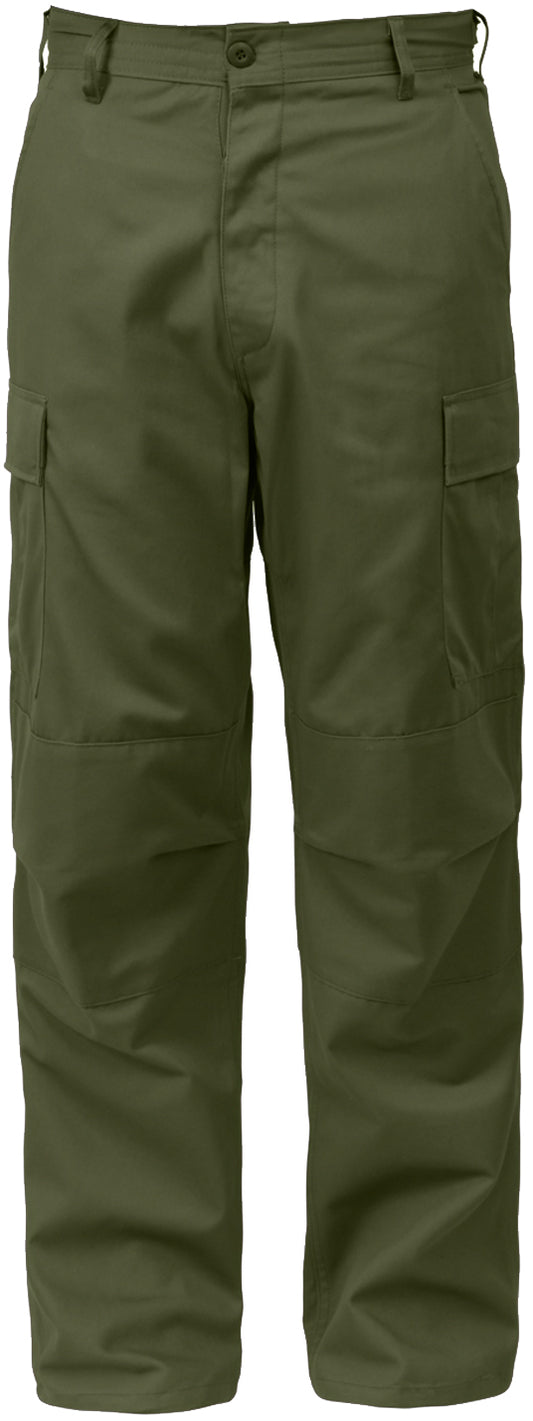 Olive Drab - Tactical BDU Pants Cargo Fatigues - Poly/Cotton - Zipper Fly - Relaxed Fit
