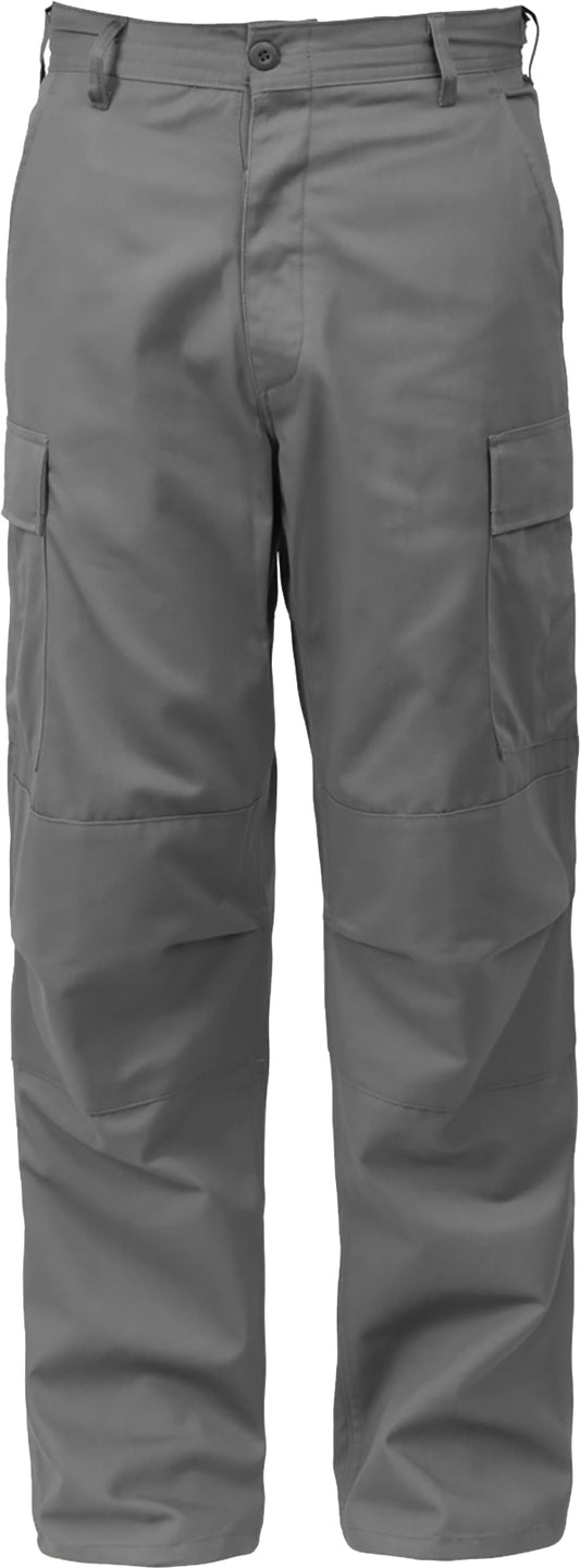 Grey - Tactical BDU Pants Cargo Fatigues - Poly/Cotton - Zipper Fly - Relaxed Fit
