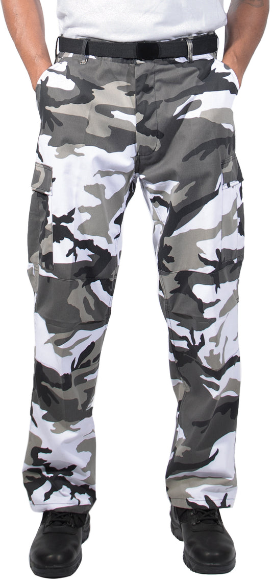 City Camo - Tactical BDU Pants Cargo Fatigues - Poly/Cotton - Zipper Fly - Relaxed Fit