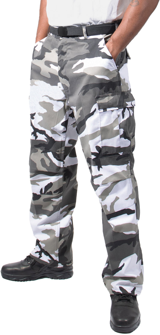 City Camo - Tactical BDU Pants Cargo Fatigues - Poly/Cotton - Zipper Fly - Relaxed Fit