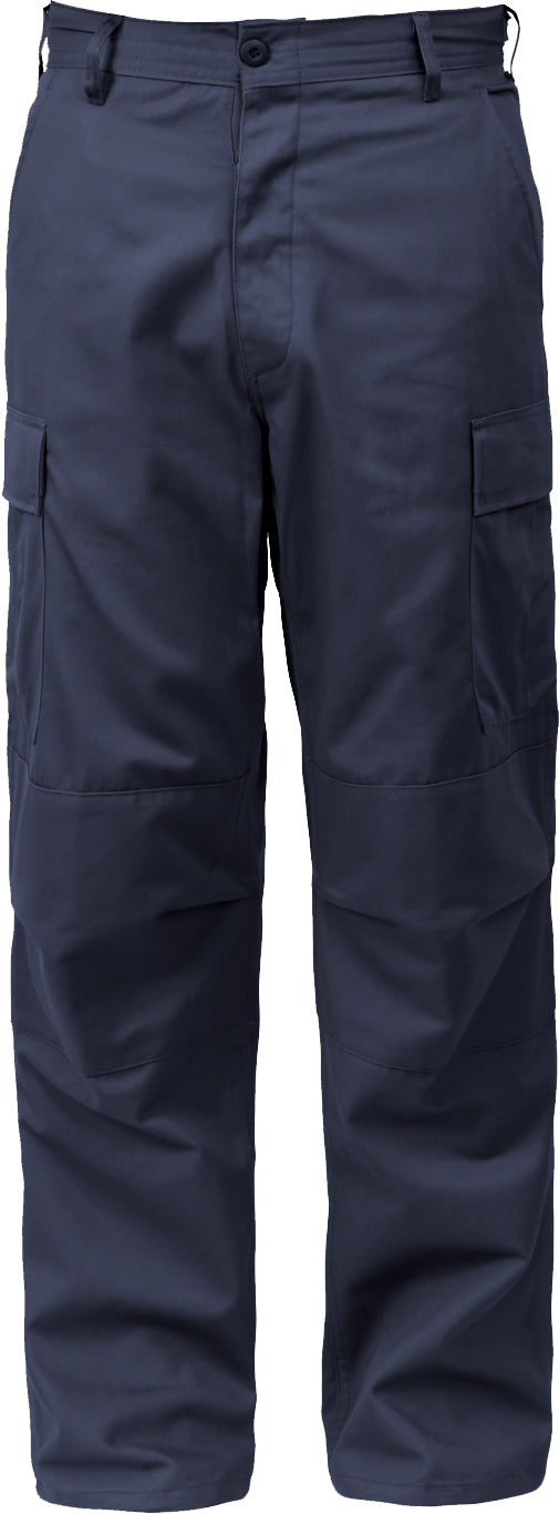 Navy Blue - Tactical BDU Pants Cargo Fatigues - Poly/Cotton - Zipper Fly - Relaxed Fit