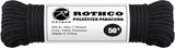 Black 50 Inches 550lb Type III Polyester Paracord