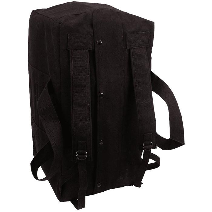 Black - Tactical Cotton Canvas Parachute Cargo Bag & Backpack