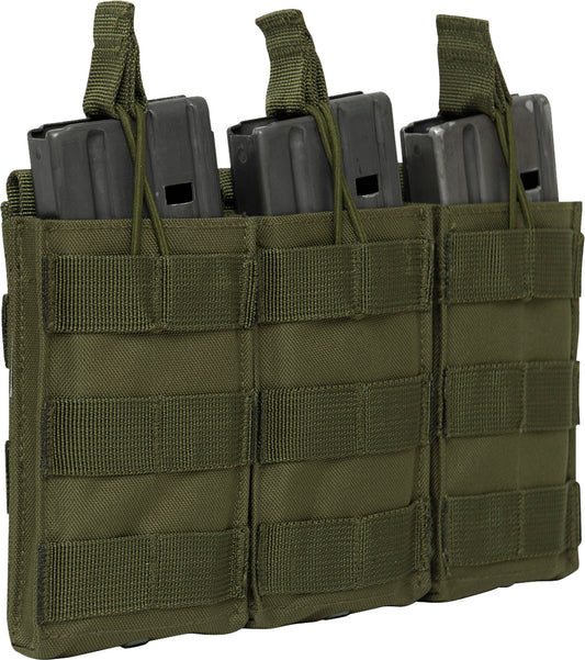 Olive Drab MOLLE Open Top Triple Mag Pouch