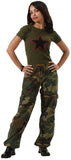 Woodland Camouflage - Women's Camo Vintage Paratrooper Fatigue Pants