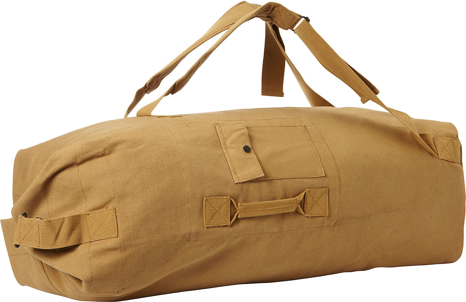 Coyote Brown - Military GI Style Double Strap Duffle Bag 22 in. x 38 in. -  Cotton Canvas - Galaxy Army Navy