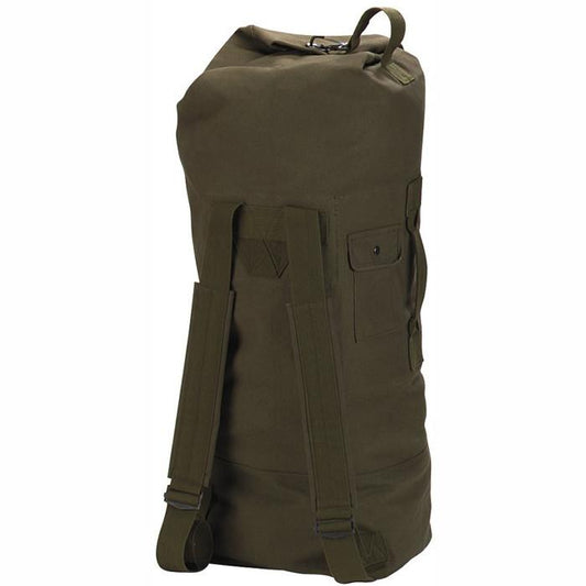 Olive Drab - Military GI Style Double Strap Duffle Bag 22 in. x 38 in. (Cotton Canvas)