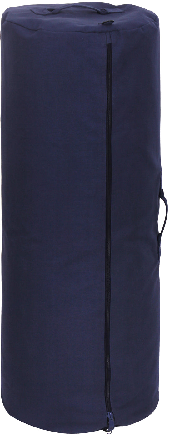 Navy Blue - Canvas Duffle Bag With Side Zipper 30