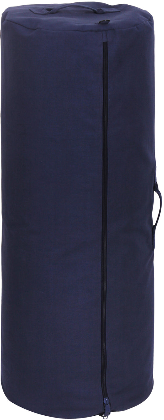 Navy Blue - Canvas Duffle Bag With Side Zipper 30"x50"