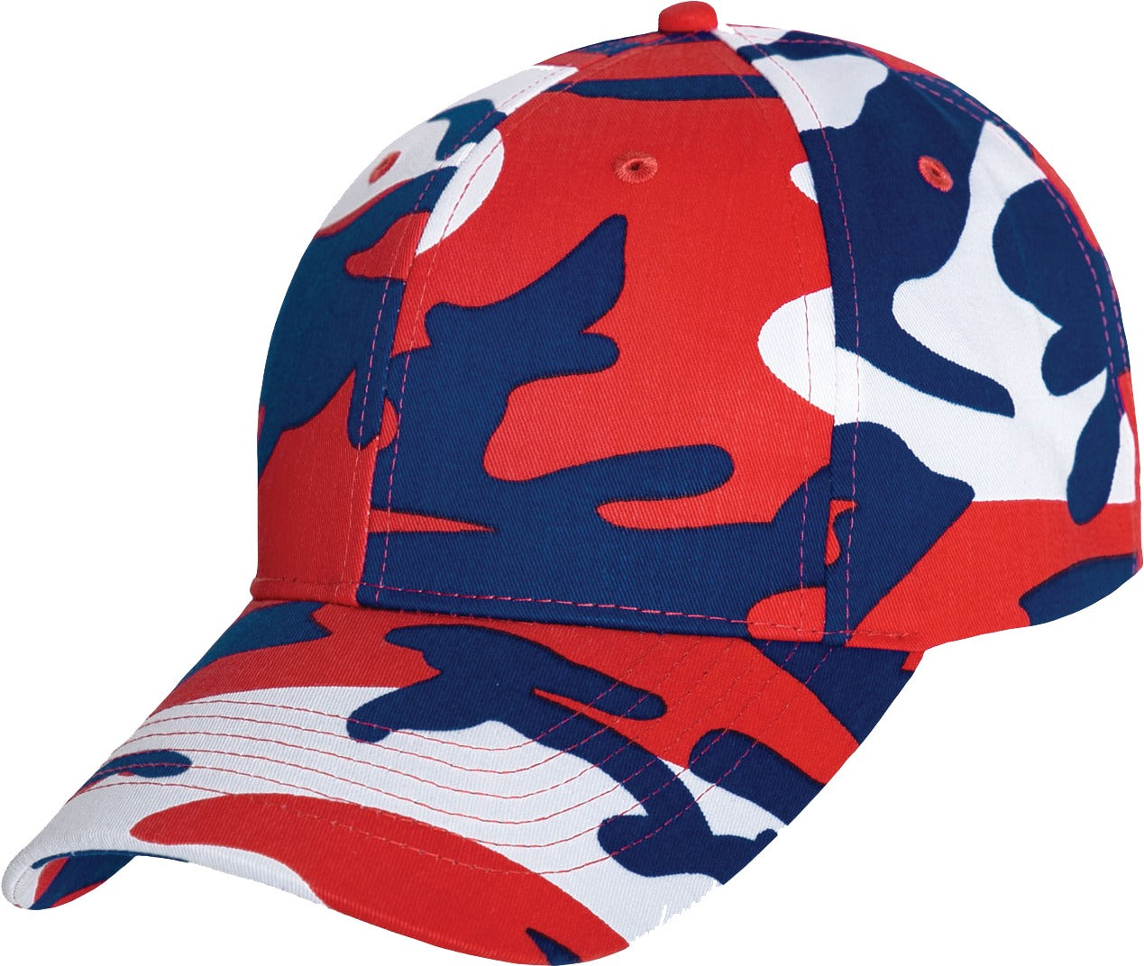 Color Camo Supreme Low Profile Cap - Red / White / Blue Camo