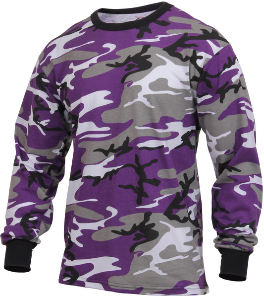 Ultra Violet Camo - Tactical Long Sleeve T-Shirt, Poly/Cotton