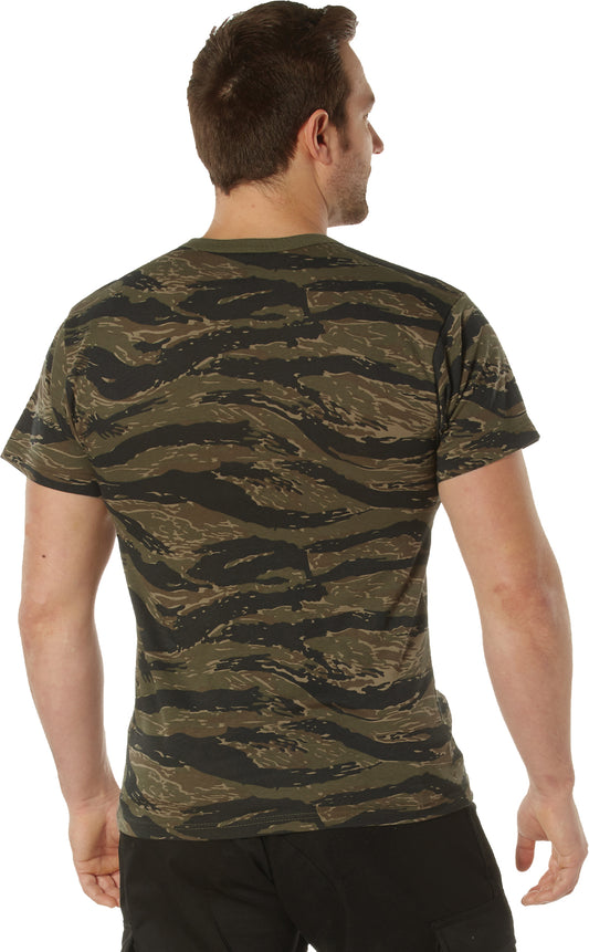 Tiger Stripe Camo - Tactical Short Sleeve Pocket T-Shirt, Poly/Cotton