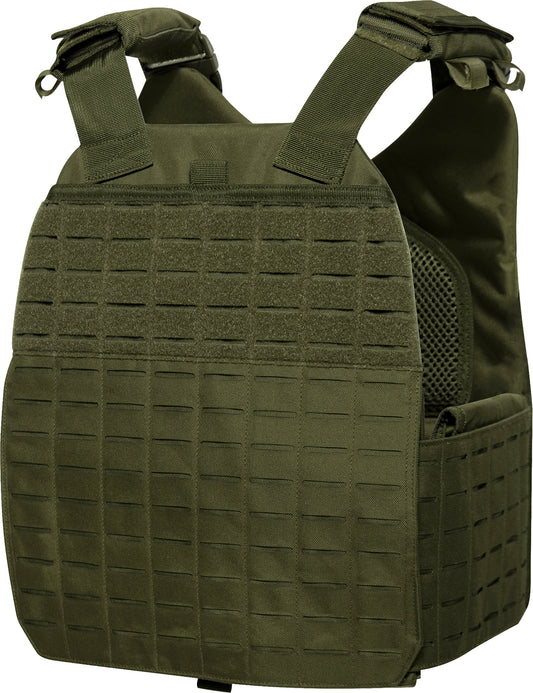 Olive Drab - Laser Cut MOLLE Plate Carrier Vest