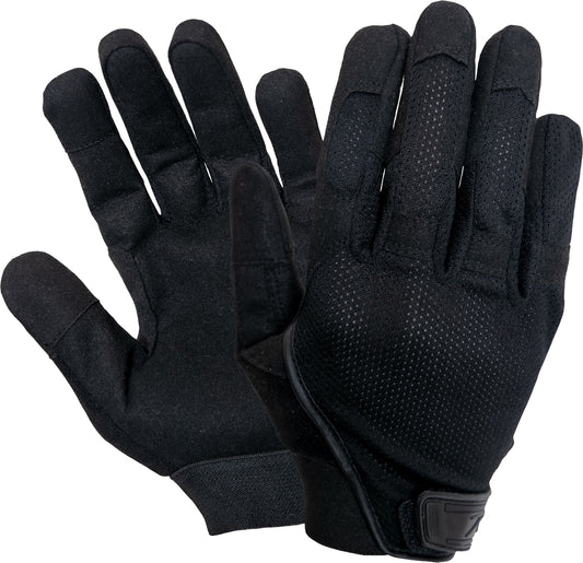 Black - Tactical Combat Gloves, Lightweight Mesh & Leather Durable Work Glove