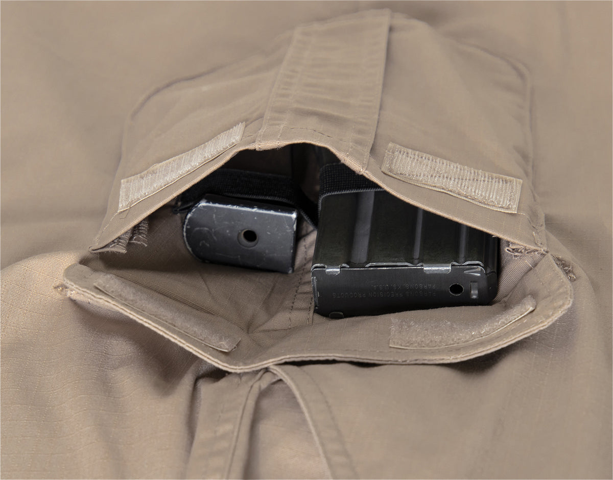 Khaki - Tactical 10-8 Lightweight Field Pants - Poly Cotton Spandex Rip-Stop - Zipper Fly