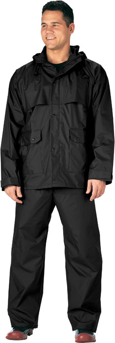 Black - Heavy Duty 2-Piece PVC Pants & Coat Rainsuit