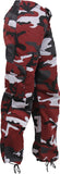 Red Camo Womens Paratrooper Colored Camo Fatigues