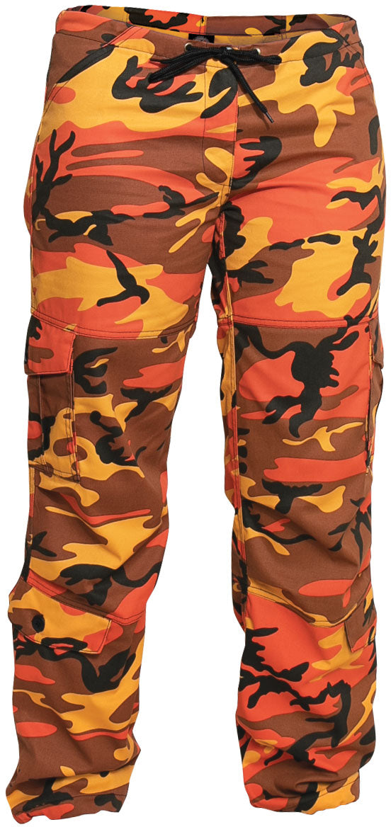 Savage Orange Camo - Womens Paratrooper Colored Camo Fatigues