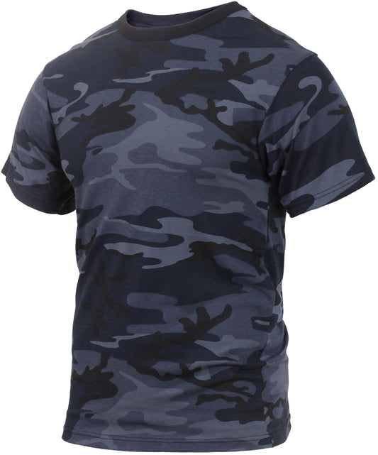 Midnight Blue Camo - Tactical Short Sleeve T-Shirt, Poly/Cotton