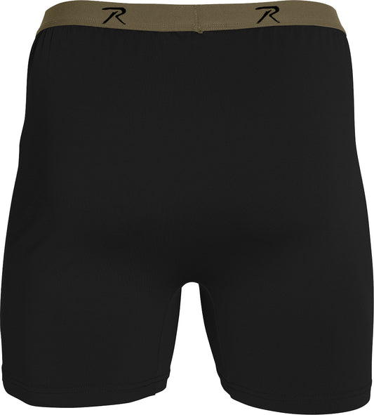 Black Moisture Wicking Performance Boxer Shorts