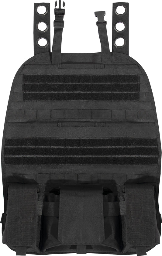 Black - Tactical Car Seat Panel Pouches Organizer for Car Back Seat with MOLLE Loops
