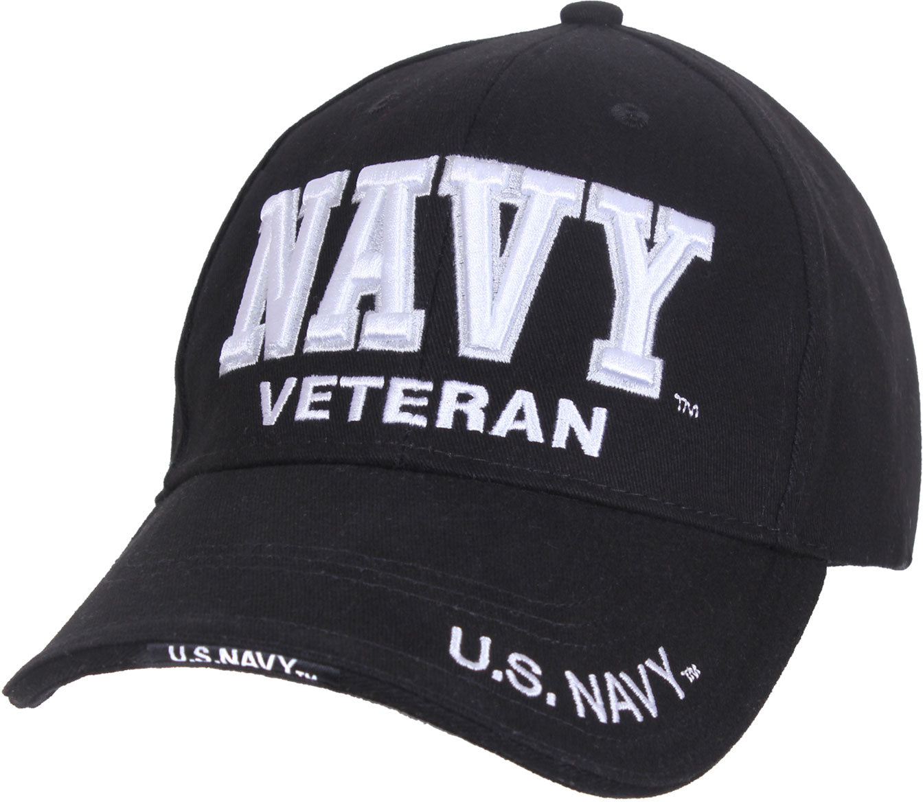 Black Navy Deluxe Low Profile Veteran Cap