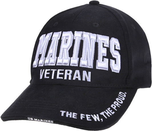 Black - MARINES Deluxe Low Profile Veteran Cap