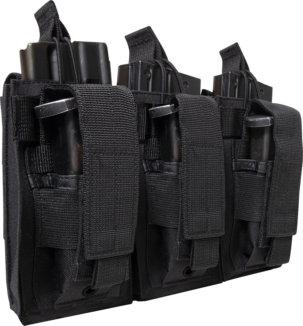 Black MOLLE Triple Kangaroo Rifle and Pistol Mag Pouch