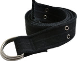 Black - Military Vintage D-Ring Belt with Chrome Buckle