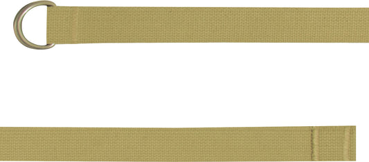 Khaki Military D-Ring Expedition Belt - Cotton Tactical Web Belt (1.25")