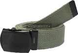 Foliage Green - Military Web Belt with Black Buckle 54 in.