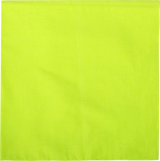 Safety Green - Jumbo Solid Color Tactical Bandana, 100% Cotton, 27" x 27"