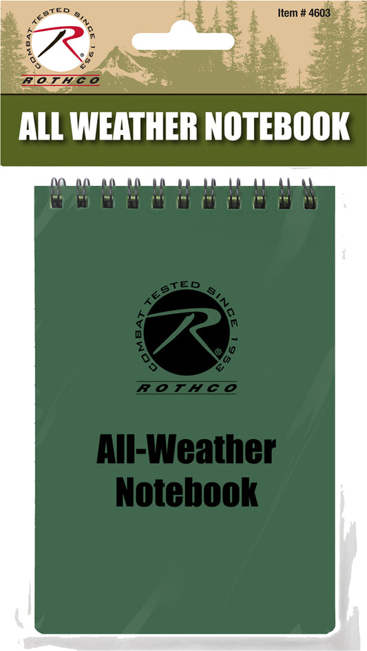 Olive Drab - All-Weather Waterproof Notebook (4" X 6")