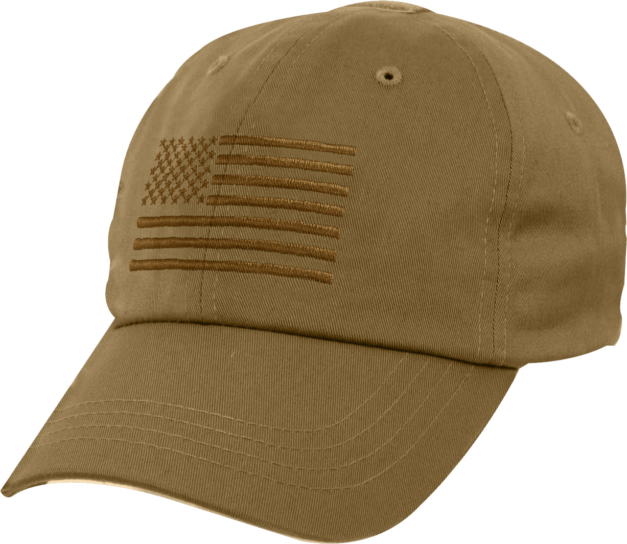 Coyote Brown - Tactical Operator Cap With US Flag