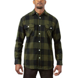 Olive Drab Plaid Extra Heavyweight Buffalo Plaid Flannel Shirt