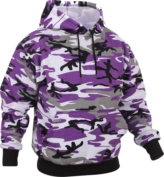 Ultra Violet Camo Pullover Hooded Sweatshirt