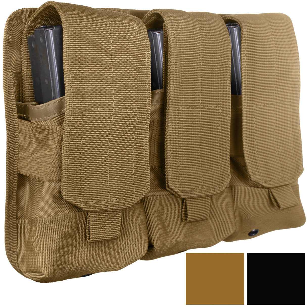 Solid Rifle Pouch Coyote Brown Universal Triple Mag Rifle Pouch - Galaxy Army Navy