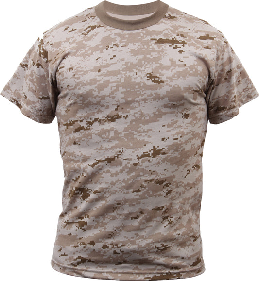 Desert Digital Camo - Tactical Short Sleeve T-Shirt, Poly/Cotton