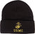 Embroidered USMC Watch Cap with Gold Eagle, Globe, & Anchor Insignia