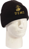 Embroidered USMC Watch Cap with Gold Eagle, Globe, & Anchor Insignia