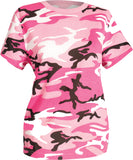 Pink Camo - Womens Long Length Camo T-Shirt