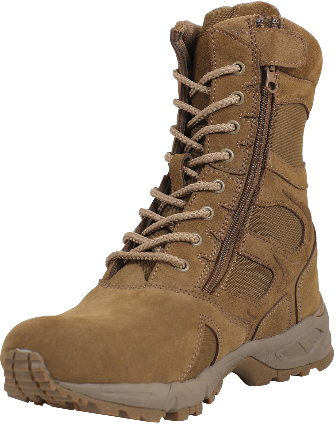 Coyote Brown - Forced Entry Deployment Boots With Side Zipper - 8 Inch