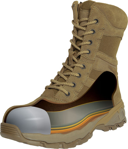 Coyote Brown - 8" Forced Entry Composite Toe Side Zip Tactical Boot
