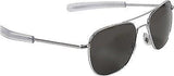 American Optical AO Eyewear Chrome Aviator Sunglasses Air Force Style Grey Lenses With Case