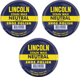3 Pack - Lincoln USMC Neutral Stain Wax Shoe Polish